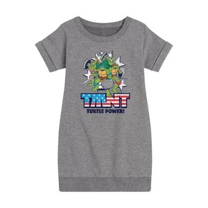 - Teenage Mutant Ninja Turtles - Turtle Power Americana Graphic Short Sleeve Fleece Dress - 1 of 3