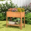 Tangkula Garden Bed Natural Solid Wood Growing Planter with Protective Liner, Elevated Planting Stand for Backyard - 2 of 4