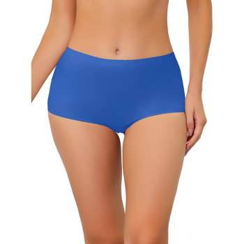 Allegra K Women's High Waist Tummy Control Color-Block Available in Plus  Size Brief Light Blue Small