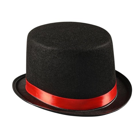 black satin top hat