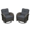 2-Piece Set Outdoor PE Rattan Rocking Chair with Cushions - 2 of 4