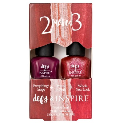 Defy & Inspire™ Duo Nail Polish Set 2 Makes 3 - Everything's Grape + Pretty in Pink - 0.17 fl oz