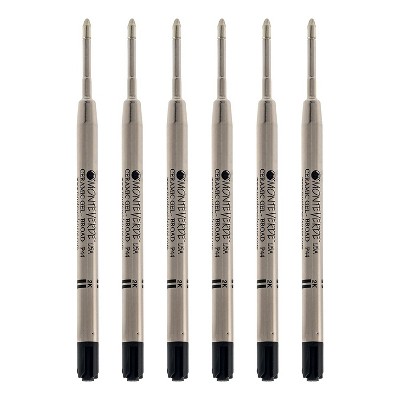Monteverde Monteverde Ballpoint Pen Refill Broad Point Black Ink 6 Pack (P443BK)