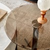 GDFStudio Wayne Modern 19.69" Metal and Tempered Glass Round End Table - 4 of 4