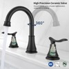 Munora 2-Handle 8-Inch Widespread Bathroom Sink Faucet, Matte Black with 360° Swivel Spout and Pop-Up Drain - 3 of 4