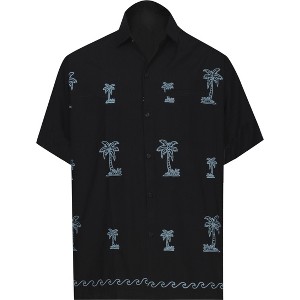 LA LEELA Men's Hawaiian Shirt Fashion Button Down Short Sleeves Holidays Aloha Party Casual Tops Summer Beaches Shirts for Mens - 1 of 4