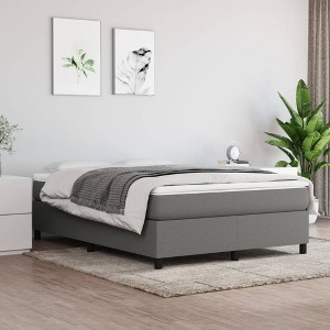 Bed Frame Dark grey 100% polyester fabric, plywood, engineered wood - 1 of 4