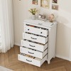 Garvee 5 Dresser for Bedroom, 41.3" Tall Vertical Drawer Dresser with Storage Chest, Freestanding Wooden Closet Chest for Living Room, Bedroom - 4 of 4