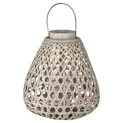 Coconio Wood Lattice Lantern Tapered - A&B Home