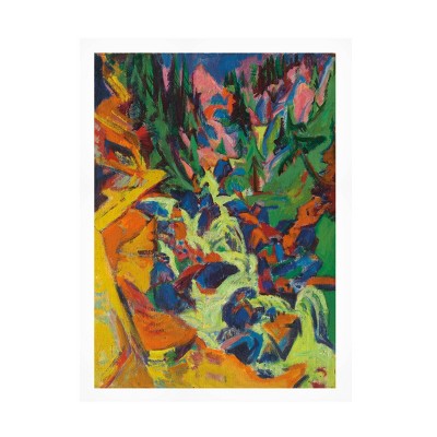 35" x 47" Ernst Ludwig Kirchner 'The Waterfall' Unframed Canvas Art - Trademark Fine Art