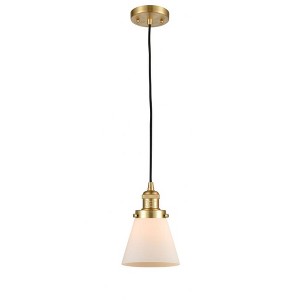 Cone - 1 Light Cord Hung Mini Pendant In Industrial Style-8 Inches Tall and 6 Inches Wide - 1 of 1
