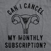 Womens Funny T Shirts Can I Cancel My Monthly Subscription Sarcastic Period Joke Tee For Ladies - Crazy Dog Women's T Shirt - 2 of 4