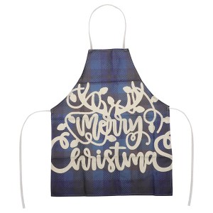 Unique Bargains Christmas Aprons Linen Dark Blue Black Beige White 21.65"x26.77" 1 Pcs - 1 of 4