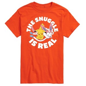 Men's - Pokémon - The Snuggle Is Real Pikachu and Sylveon -Men's Short Sleeve Graphic T-Shirt Short Sleeve Graphic T-Shirt - 1 of 4
