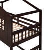 NicBex Twin over Twin Bunk Bed Roof Shape Loft Bed Pine Bed Frame with 2 Windows, Inclined Ladder and Guardrail, No Box Spring Required - 4 of 4