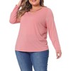 Agnes Orinda Women's Plus Size Long Sleeve Cross V Neck Fashion Casual T-Shirts - 2 of 4