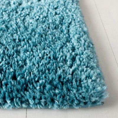 August Shag 900 AUG900 Power Loomed Indoor Accent Rug - Turquoise - 3'x3' - Safavieh
