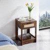 NicBex Nightstand with Rattan Drawers,Modern Bedside Table with Bottom Open Storage Shelf for Bedroom,Living Room - 2 of 4