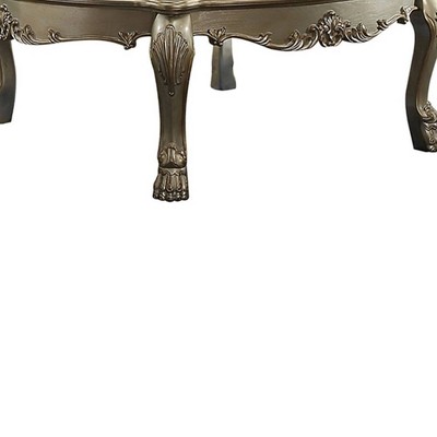 Dresden II Luxurious Antique Gold and Bone Square Coffee Table