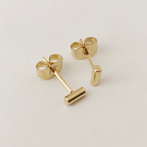 Midi Round Bar Earrings in Gold, Rose Gold, Silver - Honeycat - image 1 of 4