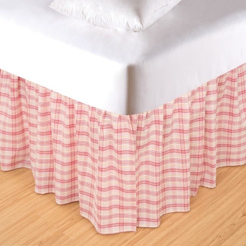 C F Home Pink Plaid King Bed Skirt Drop Length 16 Inches Target