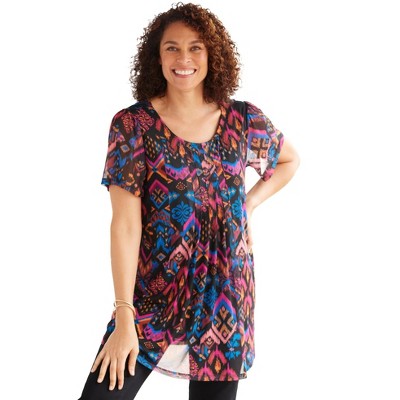 Woman Within Plus Size Miracle Mesh Overlay Tunic