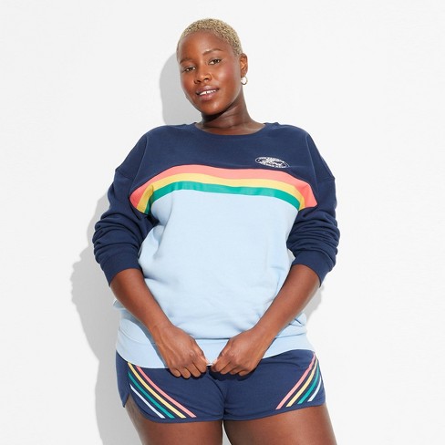 Women s Ford Striped Graphic Sweatshirt Blue Target