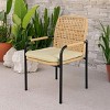 3-Piece Outdoor Dining Chairs Set,Rattan Backrest,All-Weather Wicker Chairs with Removable Cushions for Garden and Porch - The Pop Home - 3 of 4