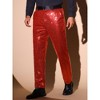 INSPIRE CHIC Men's Straight Leg Button Down Party Shiny Sequin Dress Pants - 2 of 4