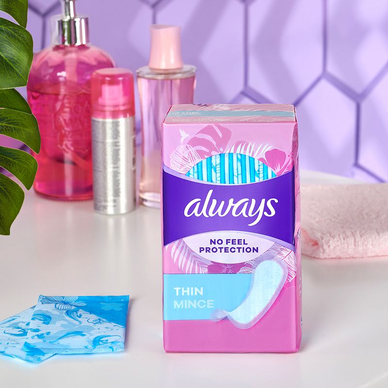 Always Dailies Thin Unscented Panty Liners, 5 of 10