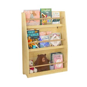 TopComfy Decorative Bookshelf 3 Tier Kids Book Shelf Sturdy Kids Book Rack for Bedroom Easy to Reach Storage for Children, Beige, 33.66"*14.37"*3.15" - 1 of 4