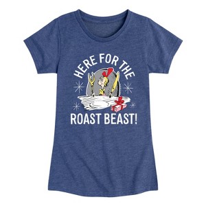 Girls' - Dr. Seuss - The Grinch Here For The Roast Beast Fitted Short Sleeve Graphic T-Shirt - 1 of 4