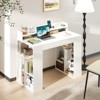 Costway 43" Home Office Desk with Power Outlets Monitor Shelf Bookshelf & Cable Hole - 2 of 4