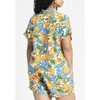 ELOQUII Women's Plus Size Printed Short Sleeve Button Up - image 3 of 4