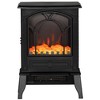 HOMCOM Free standing Electric Fireplace Stove, Fireplace Heater with Realistic Flame Effect, Overheat Safety Protection, 750W / 1500W, Black - 4 of 4