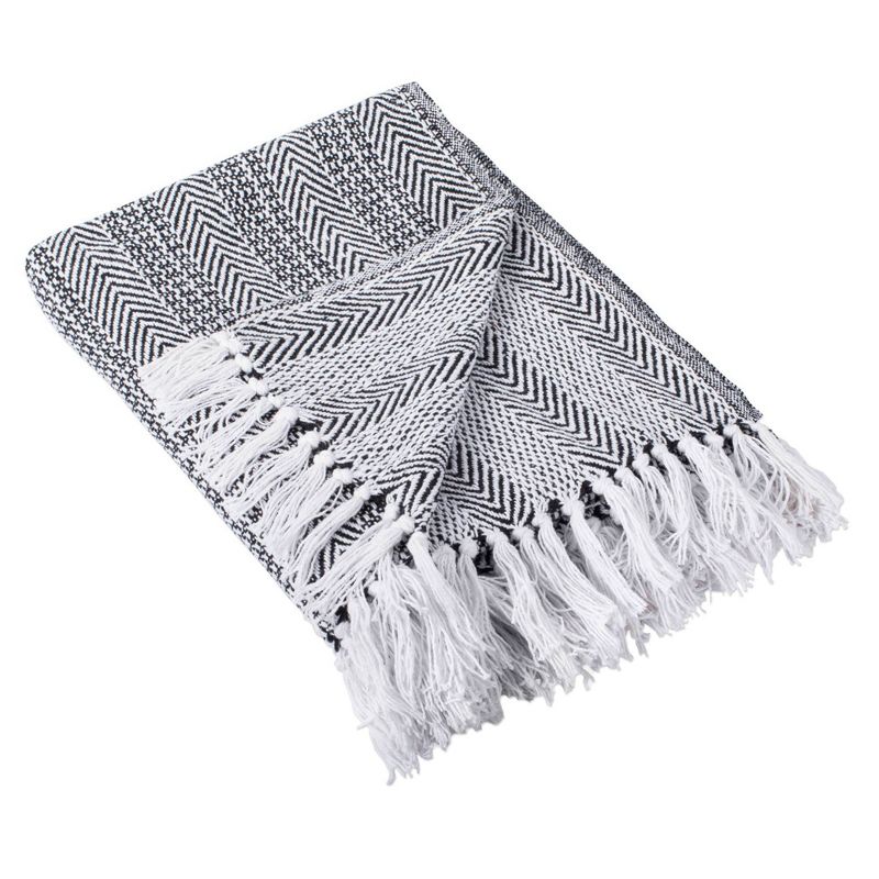 50"x60" Herringbone Striped Throw Blanket - Design Imports, 1 of 8