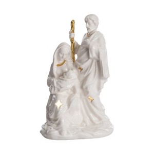 Transpac Ceramic LED Nativity Figurine Christmas Tabletop Decoration Multicolor Battery Operated Prelit Indoor Holiday Gift - 1 of 1