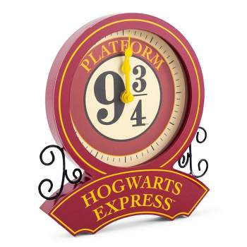 Silver Buffalo Harry Potter Hogwarts Express Platform 9 3/4 Desk Clock | 9 Inches Tall