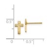 Black Bow Jewelry 9mm Textured Cross Post Earrings in 14k Yellow Gold - 4 of 4