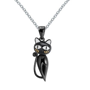 Ginny Black Cat Necklace for Women Kitty Pendant Sterling Silver Ginger Lyne Collection - 1 of 4