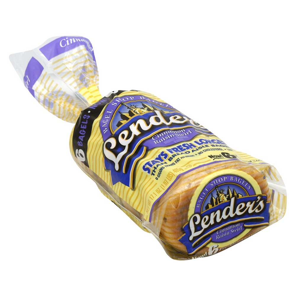 GTIN 076800006962 product image for Lenders's Cinnamon Raising Swirl Bagels - 17.1oz/6ct | upcitemdb.com