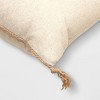 Oversized Gather Embroidered Lumbar Throw Pillow Cream - Threshold™ - image 4 of 4