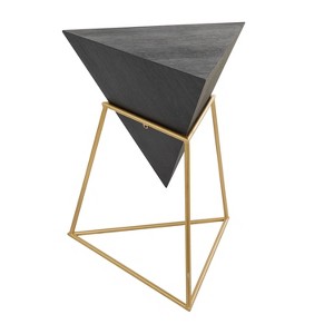 Modern Wood Accent Table with Metal Stand – Olivia & May - 1 of 4