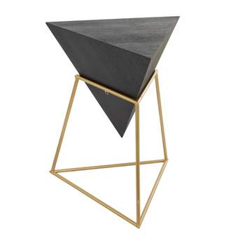 Modern Wood Accent Table with Metal Stand – Olivia & May