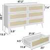 NicBex 47.20"L Gold Handles Rattan Dresser for Bedroom with 6 Drawers - 3 of 4