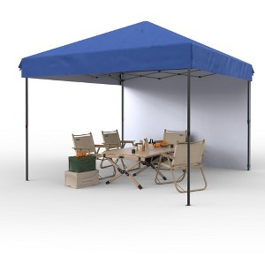 10x10 Pop-Up Canopy Tent – Heavy Duty Commercial Instant Outdoor Shelter with One-Person Setup and Adjustable Height, Black - 1 of 4