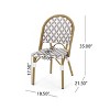 Okak 17.5" Outdoor PE Rattan French Bistro Chairs,Set of 2,Outdoor Accent Chairs with Aluminum Frame&Bamboo Finish,Patio Seating - 4 of 4