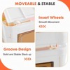 MAYEERTY 37QT Stackable Plastic Storage Bins with Lids and Wheels, Foldable Storage Boxes with Doors, Portable and Lockable Organizer Boxes - 4 of 4