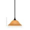 Toltec Lighting Any 1 - Light Pendant in  Matte Black with 12" Cayenne Linen Shade - 2 of 2