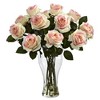 Nearly Natural Blooming Roses with Vase, Peach - image 4 of 4